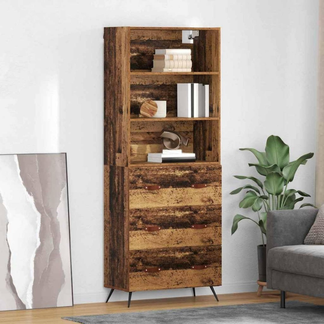 Schubladen an dem Hochschrank mit 69.5 x 34 x 180 cm