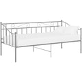 Bettgestell mit den Massen 90 x 200 cm in Grau aus Metall