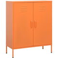 Hochschrank aus Metall in Orange
