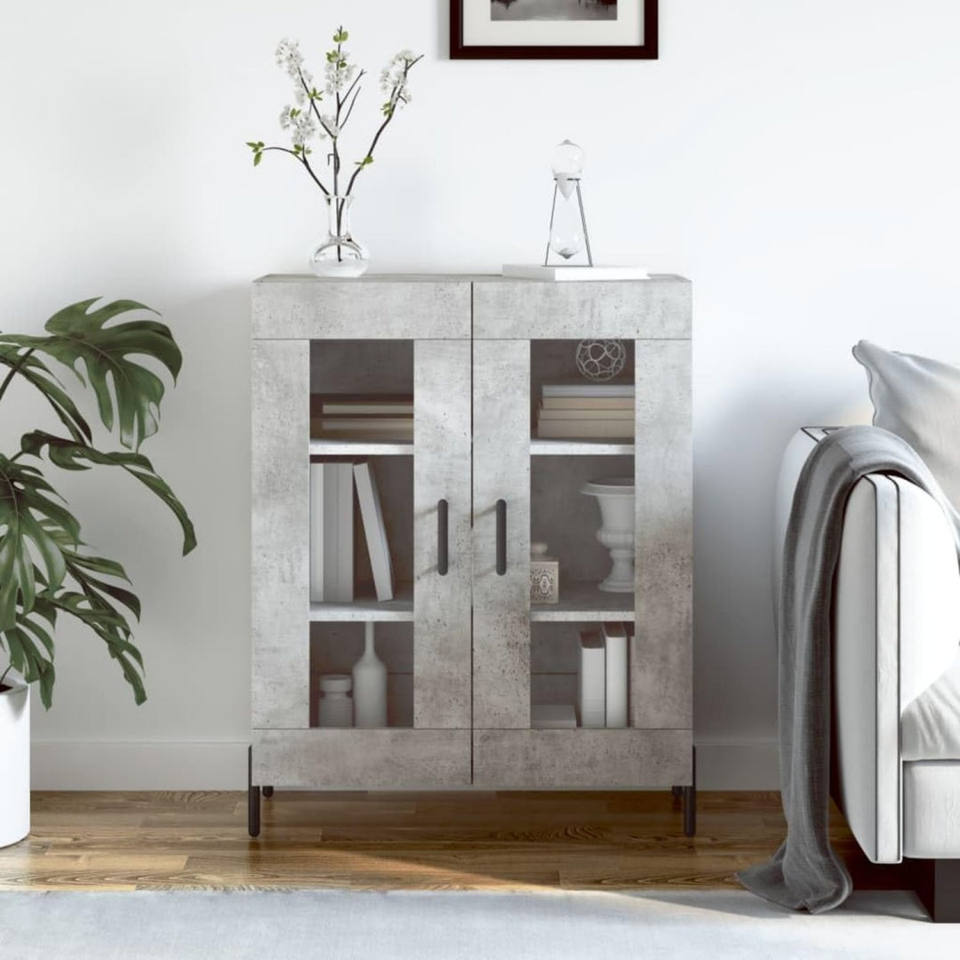 Sideboard aus Metall in Betongrau mit den Massen 69.5 x 34 x 90 cm