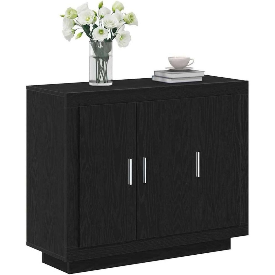 Sideboard mit den Massen 92 x 35 x 75 cm in Schwarz und Eichenbraun