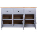 Sideboard mit den Massen 135 x 40 x 80 cm in Naturbraun und Grau