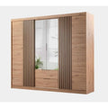 Kleiderschrank mit den Massen 251 x 213 x 59 cm in Eichenbraun