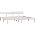 Bettgestell mit den Massen 180 x 200 cm in Weiss und Naturbraun