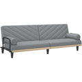 Eine verstellbare Rueckenlehne an dem Sofa aus Stoff