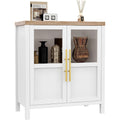 Sideboard verbindet Glastueren und Holzoptik
