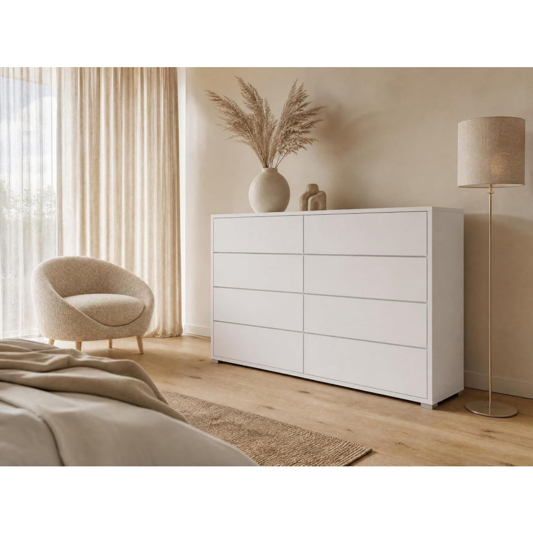 Sideboard mit 8 Schubladen und grifflosen Fronten