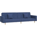 Das Sofa misst 220 x 84.5 x 69 cm in Blau